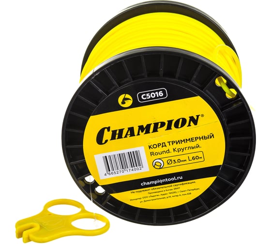 Корд триммерный Round (3.0 мм; 60 м; круглый) CHAMPION C5016
