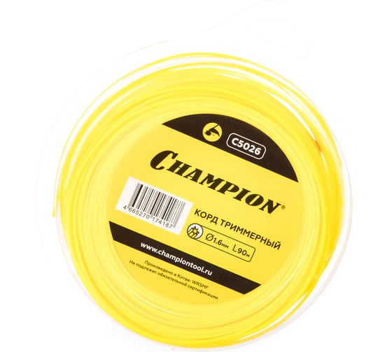 Корд триммерный Star (1.6 мм; 90 м; звезда) CHAMPION C5026