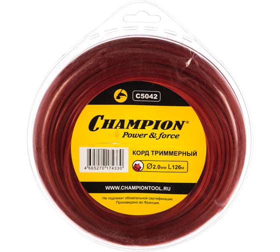Корд триммерный Star Pro (2.0 мм; 126 м; звезда) CHAMPION C5042