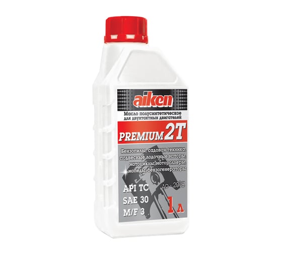 Масло полусинтетическое Premium 2Т для двухтактных двигателей API TC, SAE M/F3 (1.0 л) AIKEN 680101004 1