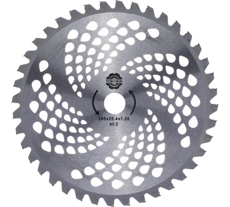 Диск / нож для триммера 255х25.4х1.25 мм, 40 зубьев с твердосплавными напайками TGS TORGWIN S57861