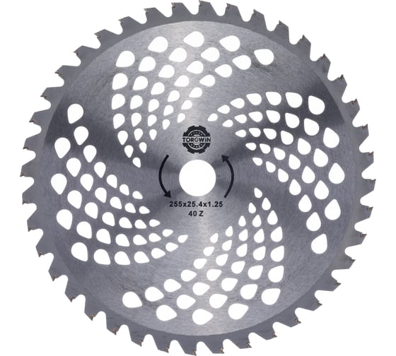 Диск / нож для триммера 255х25.4х1.25 мм, 40 зубьев с твердосплавными напайками TGS TORGWIN S57861