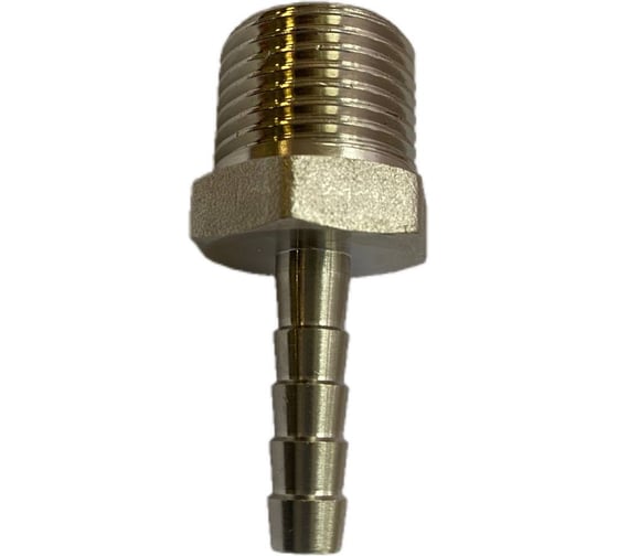 Штуцер DOUBLE-LIN латунный наружная резьба 1/2" латунный никелированный диаметр 10 мм LL6046 (1/2" 10) 1