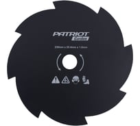 Нож PT-GCB8T 8 -зубый (230 мм; 25.4 мм; 1.6 мм) для триммеров PATRIOT 809115210