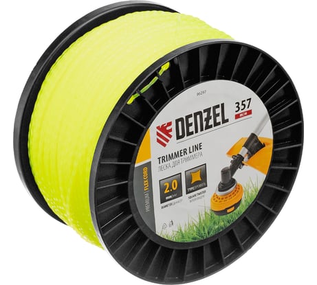 Леска FLEX CORD витой квадрат 2 мм, 357 м, на DIN катушке для триммера Denzel 96297