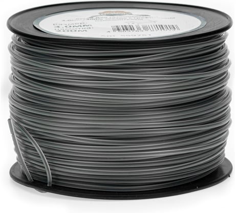 Леска для триммера (бухта) TORGWIN 2.4 мм 200м квадрат с графит. наполнителем duoline серебро S72966