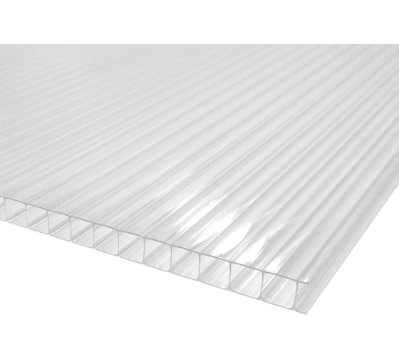Сотовый поликарбонат 6 мм, 1050x750 мм, 1.2 кг/кв.м., прозрачный 1uv Novattro 4604638005558