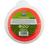 Леска для триммера 4 мм, 41 м, 450 гр, пятигранник, красная TORGWIN TG204Р-40