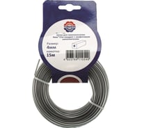 Леска для триммера 4 мм, 15 м, квадрат с графитовым наполнителем, серебро tgs TORGWIN S70733 24443733