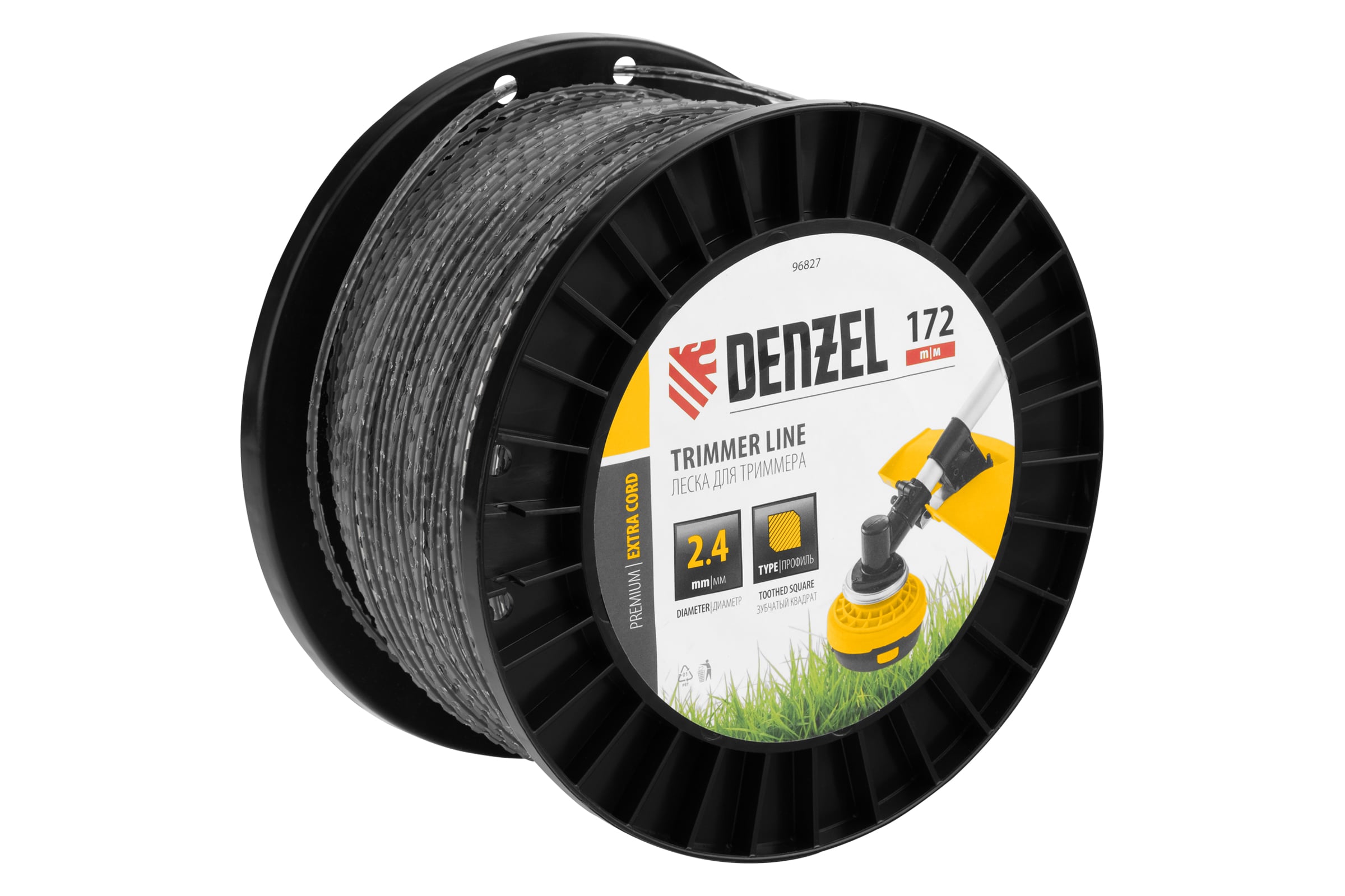 Леска двухкомпонентная EXTRA CORD (2.4 мм, 172 м, зубчатый квадрат