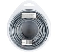 Леска армированная алюминием для триммера ALUFLEX 2.4 мм, 15 м, блистер, квадратная Denzel 96834