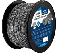 Леска витой квадрат с сердечником 2.4 мм, бобина 262 м для триммера vertextools YK-444-2.4-262