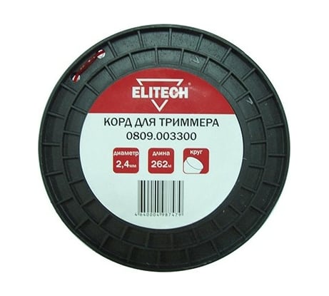 Леска для триммеров (2.4 мм; 262 м; круг) Elitech 0809.003300