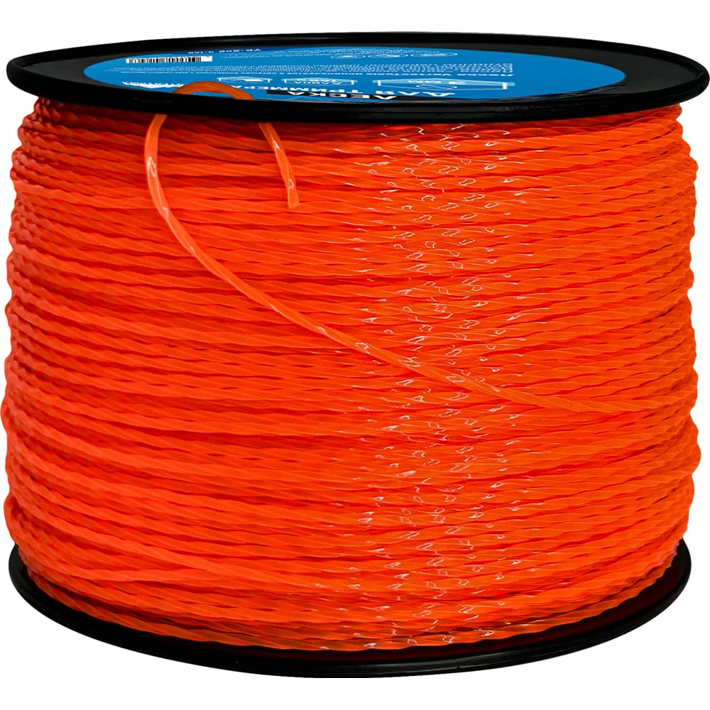 Леска 3 мм, бобина 168 м, витой квадрат для триммера vertextools YK-222 ...