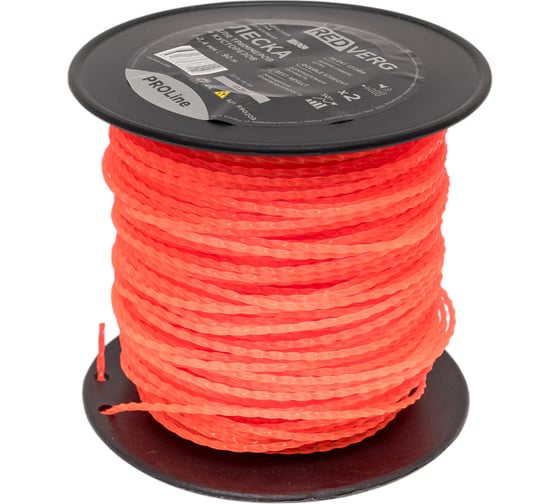 Леска бесшумная для триммера ProLine 2.4 мм, 90 м, витая REDVERG 990209 6679889