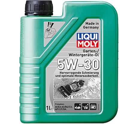 Всесезонное НС-синтетическое моторное масло для садовой и силовой техники LIQUI MOLY Garten-Wintergerate-Oil 5W-30 1л 1279