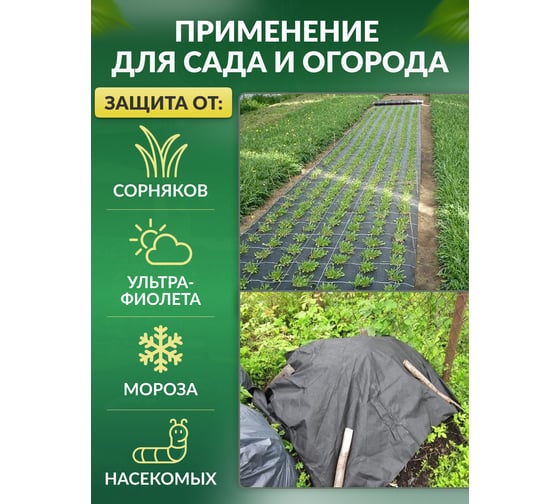 Укрывной материал спанбонд суф (3.2x10 м; 100 г/кв.м; черный) Доминар E61060