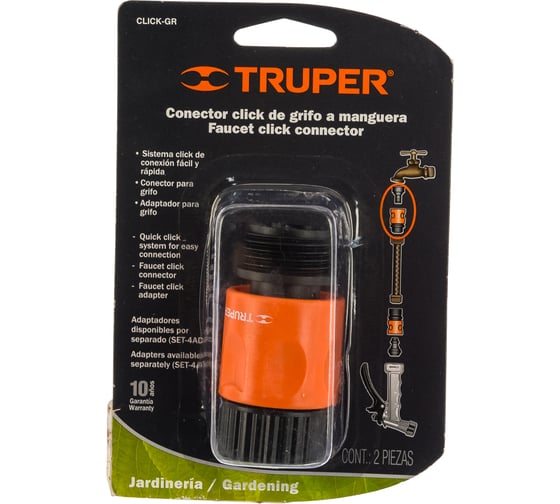 Коннектор для шланга быстрозащелкивающийся Truper CLICK-GR 12724
