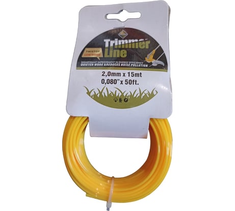 Леска триммерная Trimmer line 2 мм, звездочка, 15 м АНТИУДАР 4687203030704