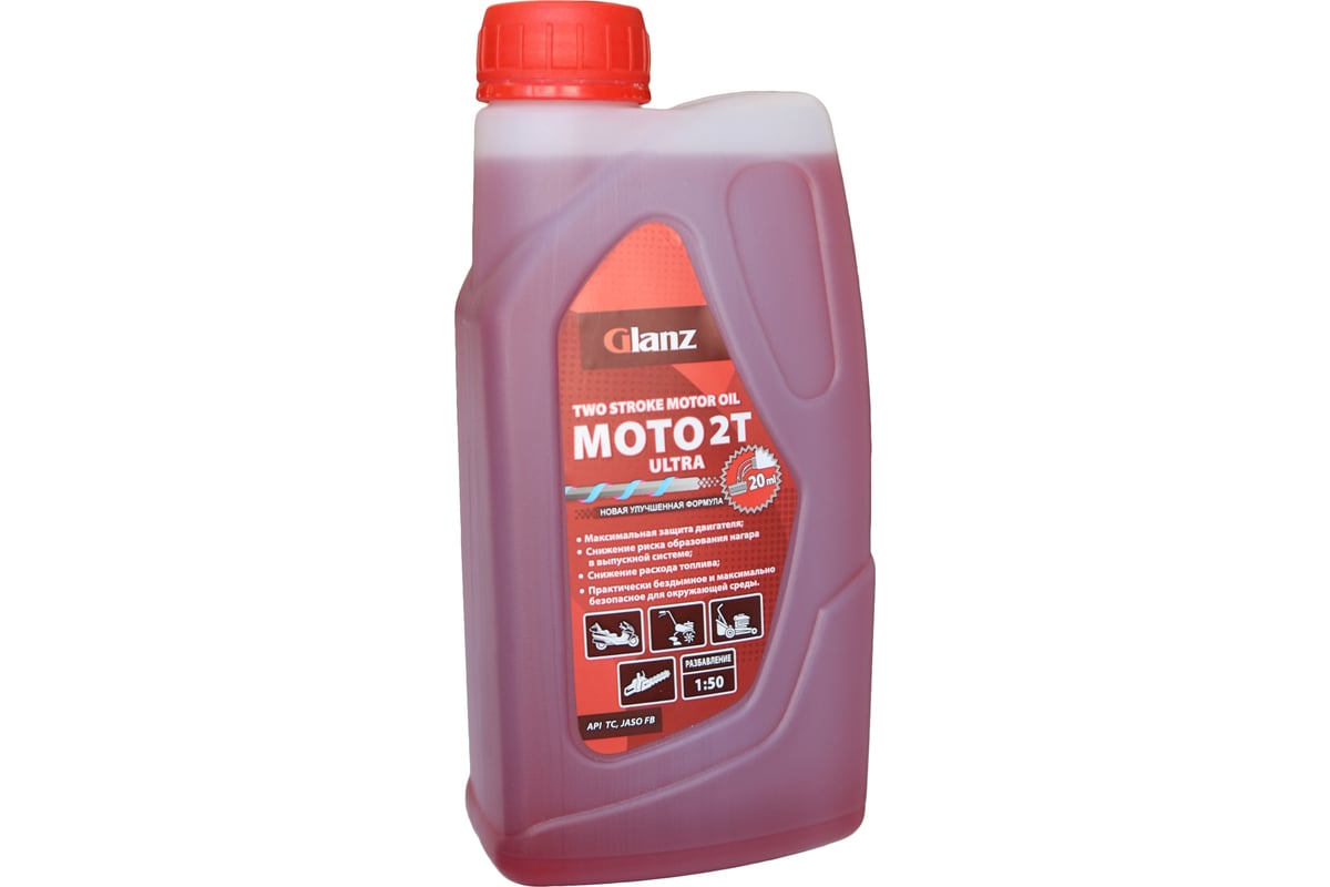 Масло моторное 2-х тактное Glanz МОТО 2Т Ultra API TC 0.9 л Glanz GL-628