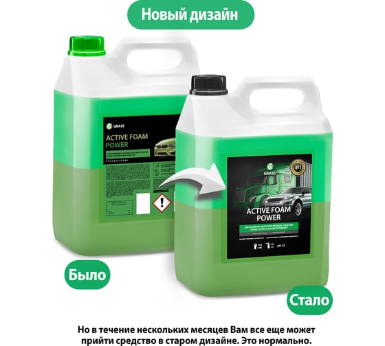 Автошампунь Active Foam Power 6 кг Grass 113141