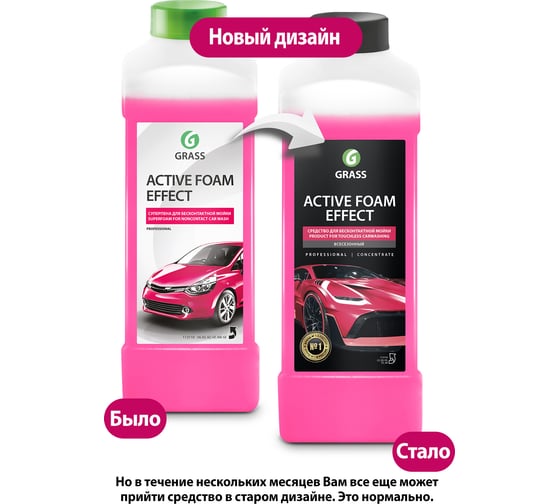Автошампунь Active Foam Pink 1 л Grass 113120