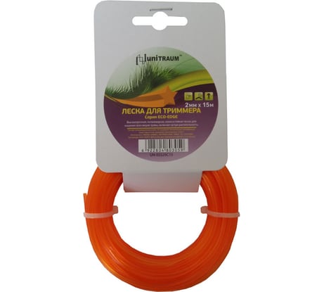 Леска полиамидная звезда 2 мм, 15 м для триммера UNITRAUM UN-EES20C15