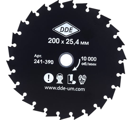 Диск WOOD CUT (200х25.4/20 мм; 26 зубьев) для кусторезов DDE 241-390