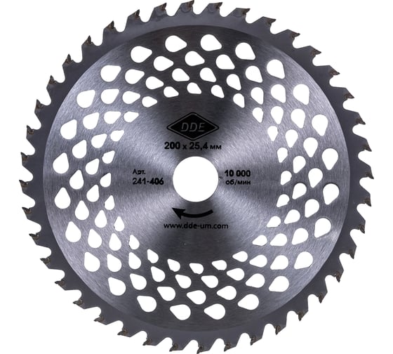 Диск WOOD CUT (200х25.4/20 мм; 40 зубьев) для кусторезов DDE 241-406