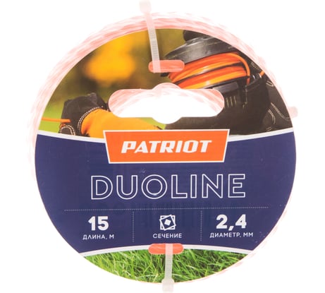 Леска Duoline (15 м; 2.4; скрученный квадрат; двухцветная) PATRIOT 805401161