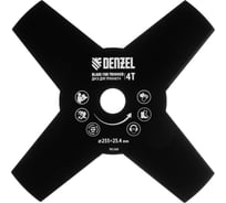 Диск для триммера 255x25.4 мм, толщина 1.6 мм, 4 лезвия Denzel 96366