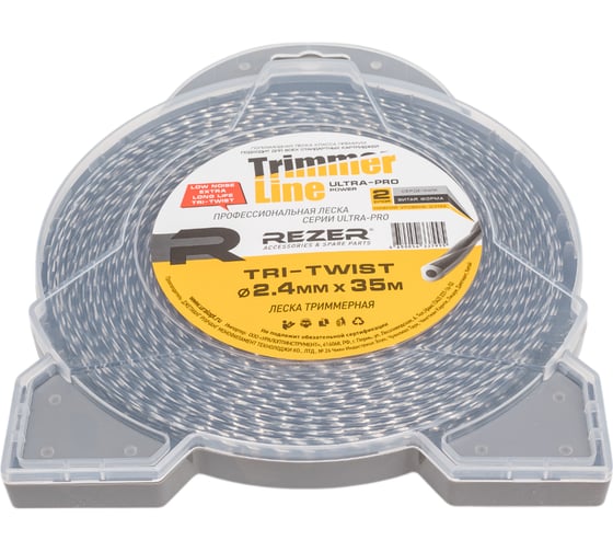 Леска триммерная TRI-TWIST (2.4 мм; 35 м; витая) Rezer 03.007.00129