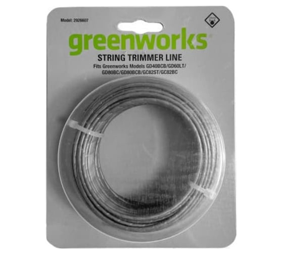 Леска для триммера 2 мм GreenWorks 2926607