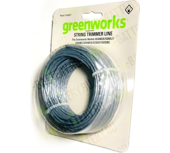 Леска для триммера 2 мм GreenWorks 2926607