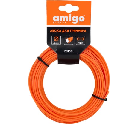 Леска для триммера 3 мм, звезда, 15 м AMIGO 70130