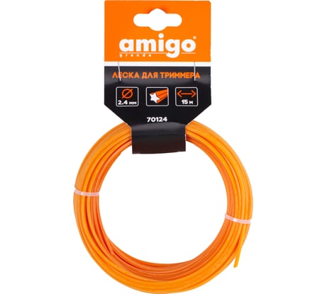 Леска для триммера 2.4 мм, звезда, 15 м AMIGO 70124