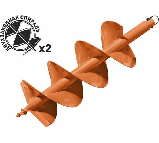 Шнек для грунта двухзаходный GDB-200/2 (20 мм; 200 мм; 80 см) CARVER 01.003.00049
