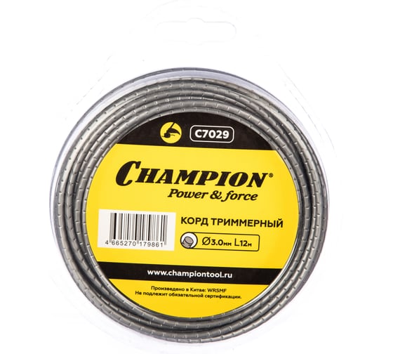 Корд триммерный Pro (3.0 мм; 12 м; круг) Champion C7029 1