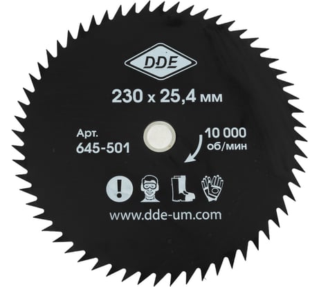 Диск для триммера (230х25.4 мм; 60 зубьев) DDE 645-501