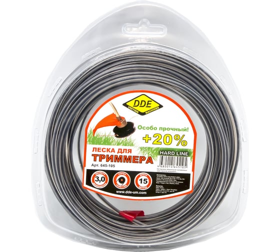 Корд триммерный Hard line (3.0 мм; 15 м; круг) DDE 645-105