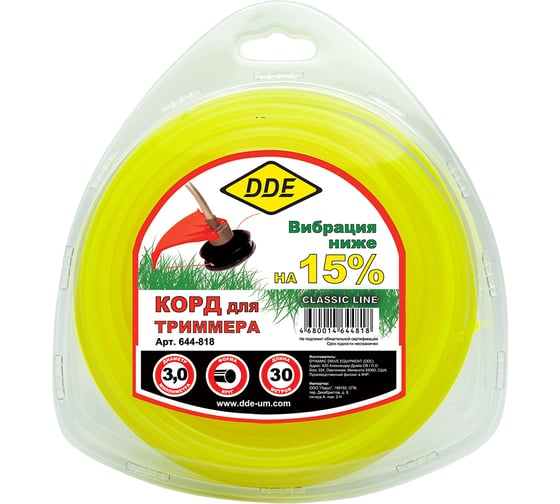 Корд триммерный (3.0 мм; 30 м; круг) DDE 644-818 1