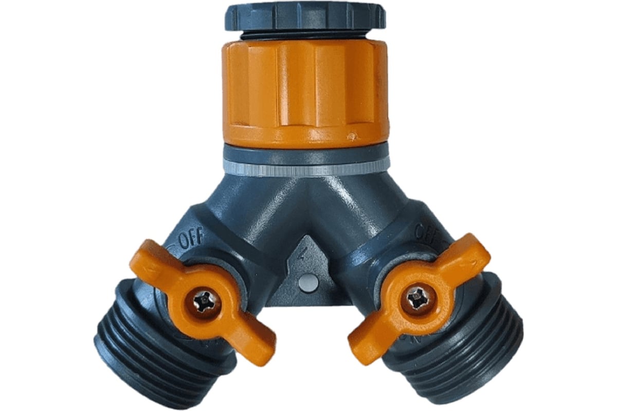 Кран-разветвитель на 2 линии с внутренней резьбой 1/2" и 3/4" GLQ GL ...