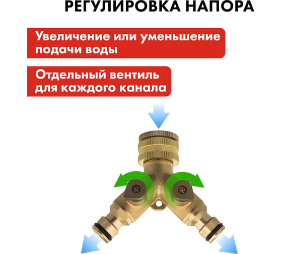 Разветвитель 2-х канальный (3/4") QUATTRO ELEMENTI 246-418
