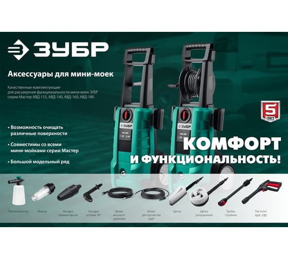 Насадка 3 режима ЗУБР Миг-180 для минимоек с пистолетом 70405-180