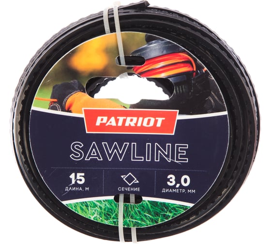 Леска Sawline (3.0 мм; 15 м; квадрат; пилообразный профиль) PATRIOT 805403311