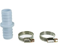 Соединитель для поливочного шланга, пластик 22х22мм с хомутами оцинк. 9мм 16-25 MasterProf MP ДС.020045