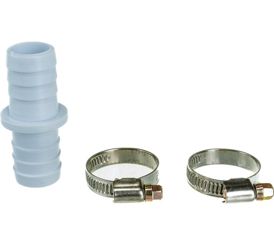 Соединитель для поливочного шланга, пластик 22х22мм с хомутами оцинк. 9мм 16-25 MasterProf MP ДС.020045 1