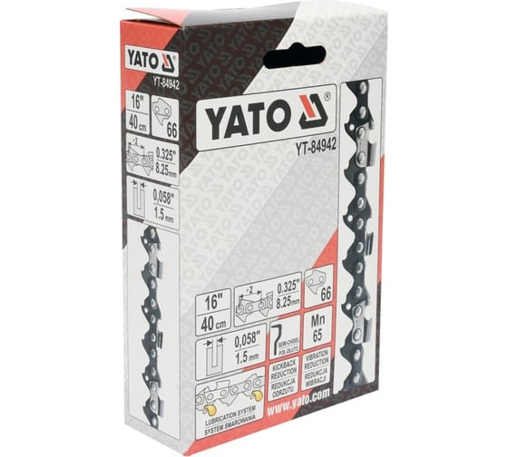 Цепь для бензопилы 16", 0.325", 40 см, 1.5 мм, 66 звеньев YATO YT-84942