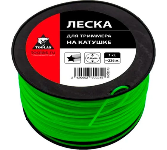 Леска на шпуле звезда 2.4 мм, 226 м TOOLAS 00013549 1