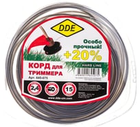 Корд триммерный армированный Hard line (2.4 мм; 15 м; круг) DDE 645-075